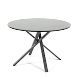 thumbnail of Table ronde ⌀110 cm, pieds croisés en métal, plateau stratifié, table à manger pour 4 personnes, pieds en X, style moderne - Carlo - Granit