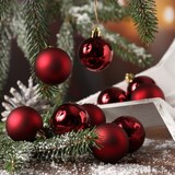 thumbnail of Christbaumkugeln Weihnachtskugeln bruchfest D: 4cm weinrot 16er Set