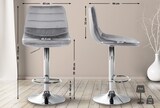 thumbnail of 2er Set Barhocker Lex Samt grau/chrom