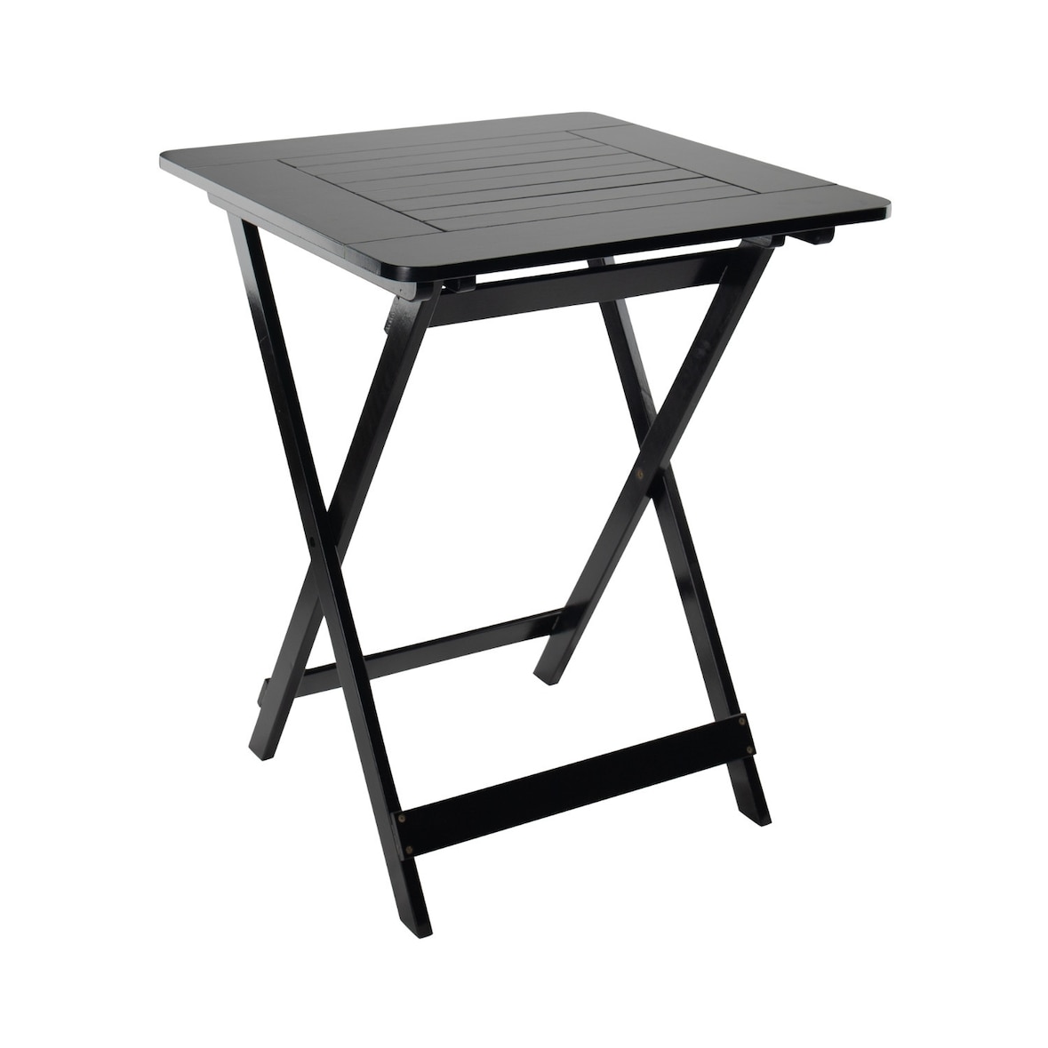 Mesa Plegable de Bambú Barnizada Negro 60x60x75cm 7house