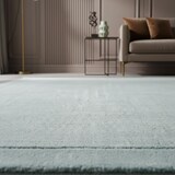 thumbnail of Wollteppich handgewebt strukturiert | 120x170cm, Florhöhe 0,9cm, Gesamthöhe 1,9cm | Hellblaugrün | weich, robust | Wohnzimmer | STOW | Kadima Design
