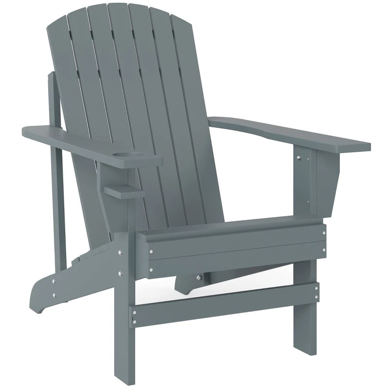 Outsunny - Adirondack Gartenstuhl - B97 x T72,5 x H93 cm - dunkelgrau