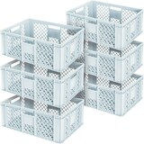 thumbnail of 6x Eurobehälter durchbrochen/Stapelkorb, lebensmittelecht, LxBxH 600 x 400 x 240 mm, weiß