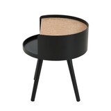 thumbnail of Möbilia Beistelltisch | Tischplatte MDF mit Kork natur | Gestell Pinie schwarz | B 40 x T 40 x H 46 cm | 28020048 | Serie BEISTELLTISCH