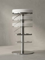 thumbnail of Barhocker WL1.294 Weiß Edelstahl höhenverstellbare Sitzhöhe 57 - 82 cm, Barstuhl Modern 360° Drehbar, Tresenhocker mit Standfuß, Design Bistrohocker