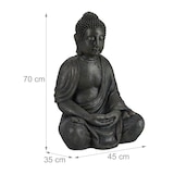 thumbnail of Relaxdays Buddha Figur sitzend, XL 70 cm, Gartenfigur, Dekofigur Wohnzimmer, wetterfest & frostsicher, dunkelgrau