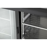 thumbnail of Expositor de bebidas de balcão, 2 portas deslizantes, chapa/alumínio/vidro, 87x146.2x146.2x51.3cm, 320W, refrigeração por ar, 350L, preto, Polar CS102