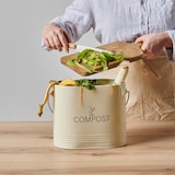 thumbnail of Seau compost ovale beige 3L -  300.00 cl Crème / Ivoire Ovale Métal Guillouard 20.00x10.00 cm
