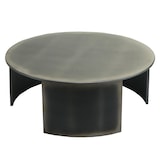 thumbnail of Couchtisch HWC-L74, Beistelltisch Wohnzimmertisch, MVG-zertifiziert Industrial, rund Ø80cm, Metall-Optik gebürstet