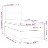 thumbnail of vidaXL Boxspringbett mit Matratze & LED Dunkelgrau 80x200 cm Stoff