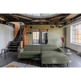 thumbnail of KAWOLA Sofa LAISKA Ecksofa Cord olivgrün Longchair rechts