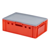 thumbnail of E2 Kiste (600 x 400 x 200mm) mit grauem Deckel Fleischkiste Lagerkiste Metzgerkiste in rot