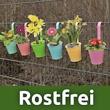 thumbnail of 6 x Blumentopf BUNT Hängetopf Pflanztopf Hängetöpfe Blumen Topf Kräutertopf Zink