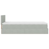thumbnail of vidaXL Ottoman-Bett mit Matratze & LEDs Hellgrau 90x190 cm Samt