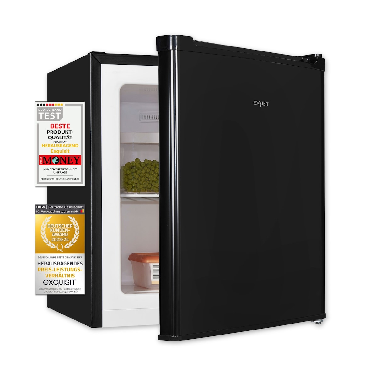Exquisit Mini Gefrierschrank GB05-040E schwarz | 33 l Nutzinhalt | 4*-Gefrieren | Temperaturregelung
