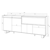 thumbnail of Sideboard, Küche, Schrank, Dielenschrank, 210, 4 Türen, XXL Elektrokamin, Industriedesign, Moderner Stil, Eiche _ 418_16