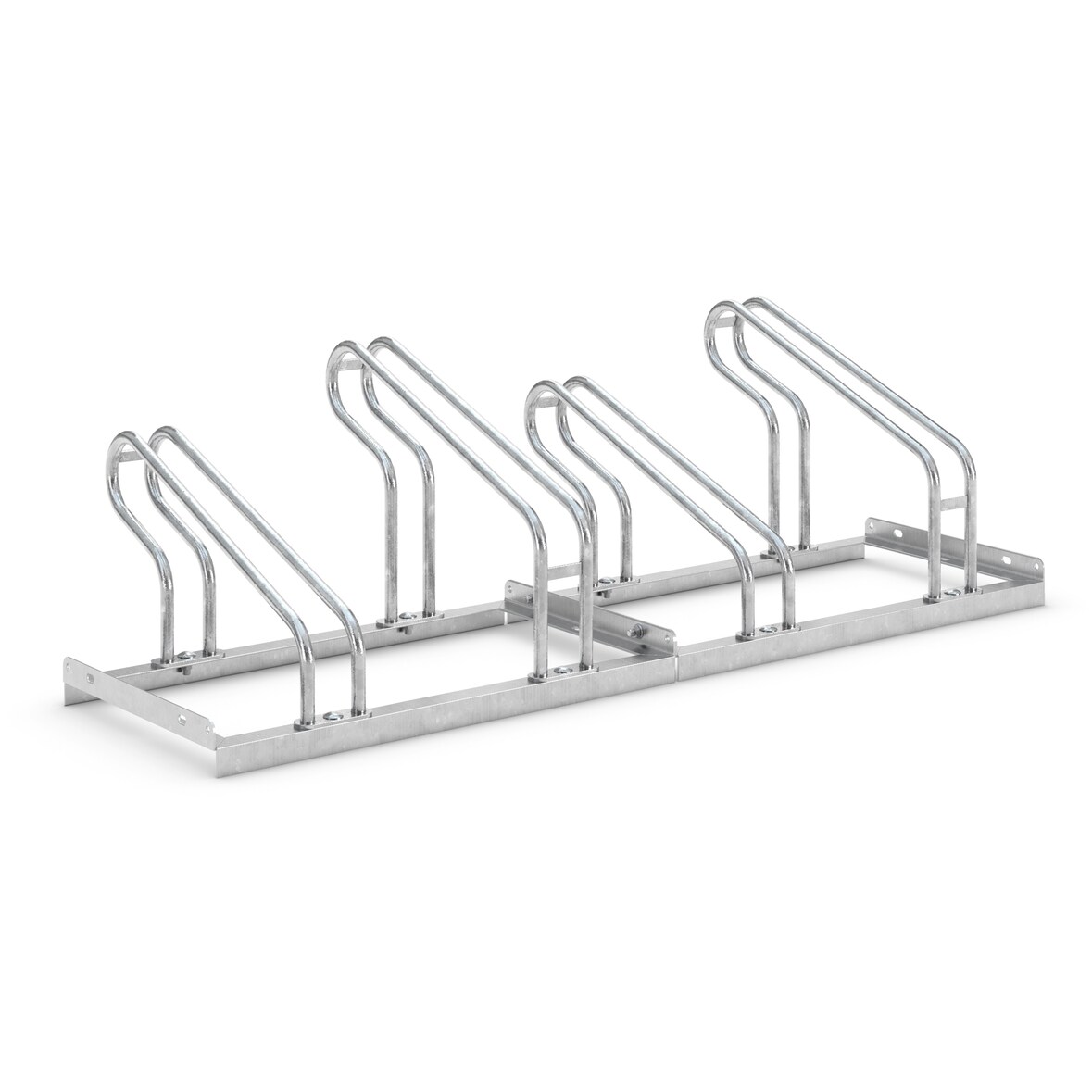 Bügelparker 2054 einseitig | Fahrradständer für 4 Fahrräder | Abwechselnde Hoch-/Tiefeinstellung | Fahrradparker Bodenparker Mehrfachständer