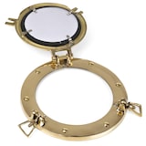 thumbnail of Bullauge Spiegel rund Messing Ø 20 cm maritim Wandspiegel Schiff Fenster Deko Vintage Fensterrahmen zum Öffnen Klappbar Schiffsspiegel