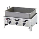 thumbnail of Gastrobräter, 3 Brenner je 4,5 kW, mit Stahlpfanne geschweißt, B 650 x T 530 mm, inkl. Gewerbedruckregler u. Schlauchbruchsicherung