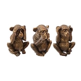 thumbnail of Lot de  3 Singes Sagesse en Résine Or H 17 cm
