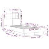 thumbnail of vidaXL Bettgestell mit Kopfteil Räuchereiche 90x200 cm Holzwerkstoff