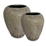 thumbnail of B & S Blumenkübel Gartendeko Keramik Vase Amphore Antik Shabby Steinoptik H 23 cm Rund