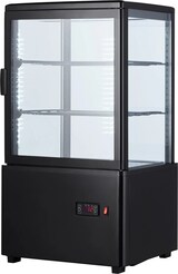 thumbnail of Getränke- und Gebäck-Kühlvitrine 58 Liter 4-seitig verglast schwarz +2/+10 °C 44,7x40x81,9h cm  Bullet points