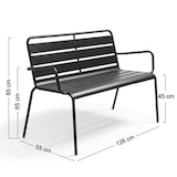 thumbnail of Banc de terrasse en métal bleu pacific - Oviala