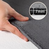 thumbnail of Teppich Waschbar Uni Modern Esszimmer Flur Läufer Grau 80x250 cm OEKO-TEX Fußbodenheizung geeignet Gekettelt – LECH von Kadima Design