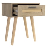 thumbnail of ML-Design Nachttisch 2er Set 1 Schublade 40x50,5x30 cm Eiche Rattan Massivholzfüße Nachtschrank Schlafzimmer