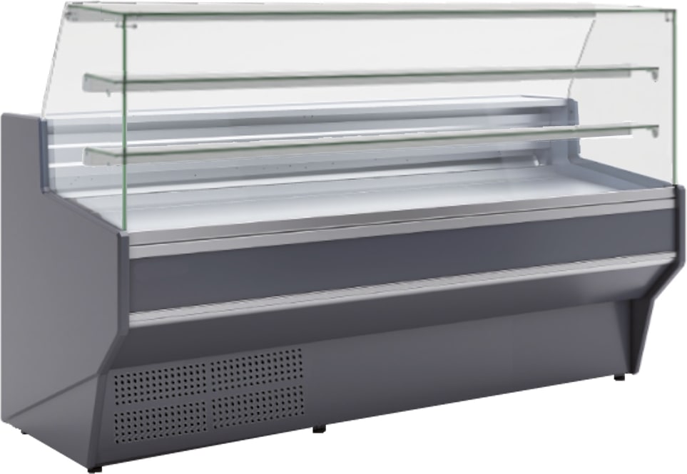 Vitrine-theke mit flachglas für konditorei in schwarz - 1985x940x1300 mm - 1250 W 230/1V - 24P38199 Eurast