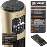 thumbnail of Brandson Turmventilator, GS, 60° Oszilation zuschaltbar, Standventilator, mobiler Lüfter, Säulenventilator 96 cm, Ventilator mit 3 Geschwindigkeiten