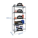 thumbnail of SimonRack Scaffali Metallo Garage 2000x1200x400 mm, 5 Ripiani in Acciaio, 200 kg per Ripiano, Antrazite/Bianco – Simonclick