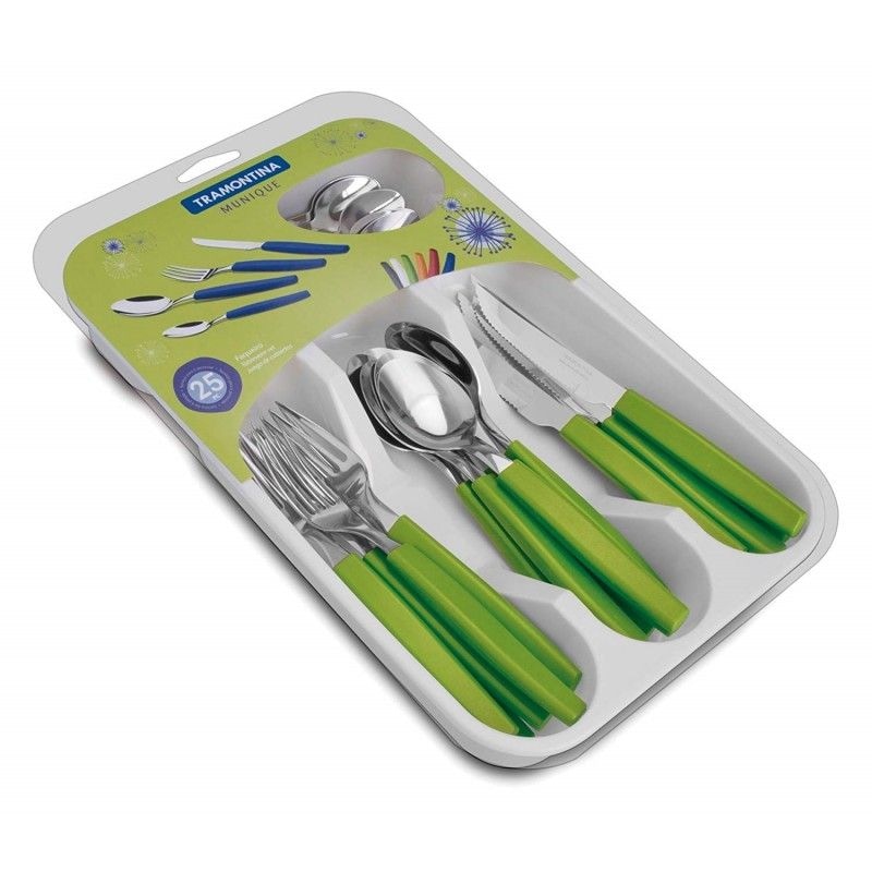 Faqueiro TRAMONTINA Munique Conj. 25 peças Verde (Aço Inox)