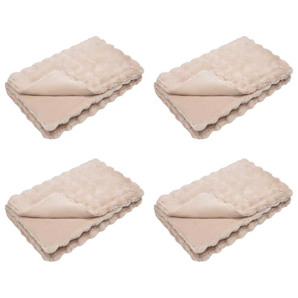 vidaXL Kunstfell Kaninchenfell Decke Olite 4 pcs Beige 130 x 150 cm