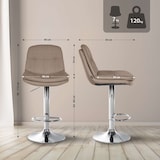 thumbnail of Barhocker Laurel Stoff taupe/Metall in Chromoptik