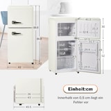 thumbnail of Merax Retro Mini Kühlschrank mit Gefrierfach, 60L, 2 Türen, 88,8 cm, kompakt für Single, Büro & Hotel Minibar, LED, 102 kWh/Jahr, Schwarz
