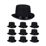 thumbnail of Relaxdays Zylinder Hut 10er Set, Zauberhut Damen & Herren, Kopfumfang 58 cm, Kostümzylinder Halloween, Karneval, schwarz