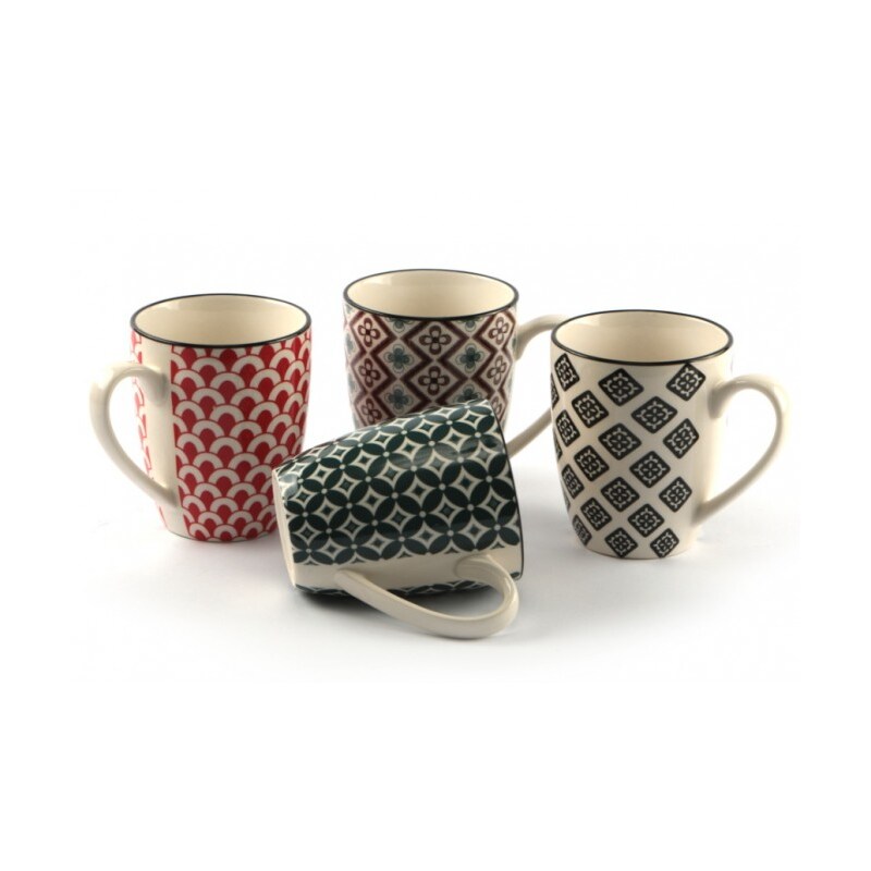 Mosaik Tazza Mug Cl 28 Stoneware Decori Assortiti Lioness Confezione Da 8