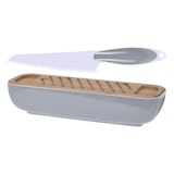 thumbnail of WellHome - Bambus-Brotkorb mit Messer, zweifarbiges Design und farbigem Etui, 40x125x85cm