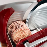 thumbnail of Berkel Home Line 250 Plus Rot, Aufschnittmaschine, Schneidemaschine mit handgefertigtem Schneidebrett