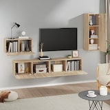 thumbnail of Set de muebles para TV 4 pzas madera contrachapada roble Sonoma