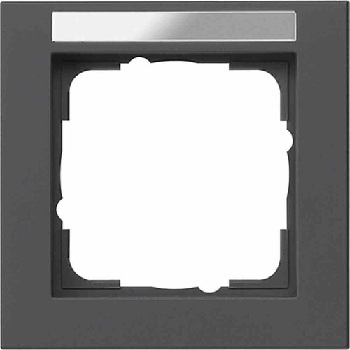 Rahmen, 1f, schwarz, matt, Textfeld/Beschriftungsfläche, Kunststoff, geeignet für Unterputz-Installation