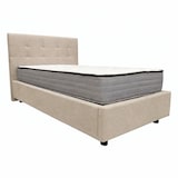 thumbnail of Letto contenitore singolo 80x190 cm con rete ortopedica a doghe, tessuto Enjoy, made in Italy - 02 Camel