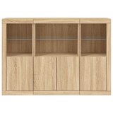 thumbnail of vidaXL Sideboards mit LED-Leuchten 3 Stk. Sonoma-Eiche Holzwerkstoff