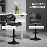 thumbnail of Barhocker 2er Set höhenverstellbar drehbar 49x56x110 cm mit Rückenlehne und Fußstütze Kunstleder Schwarz stabiler Stahlfuß