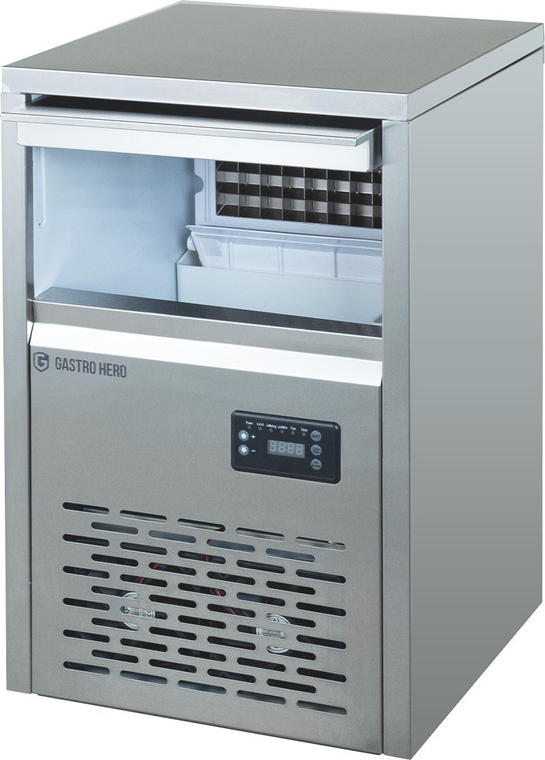 GastroHero Eiswürfelbereiter ECO 40 kg Vollwürfel Eiswürfelmaschine Edelstahl Eisbereiter 40 kg/24h Gastro Eismaschine luftgekühlt
