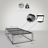 thumbnail of Metalen bed Scala zwart/200x100x46 cm