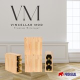 thumbnail of PROREGAL Modulares Weinregal VINCELLAR MOD | HxBxT 30x12x30cm | Schmal Modul für 3 Flaschen | Massives Kiefernholz | Natur | Flaschenregal