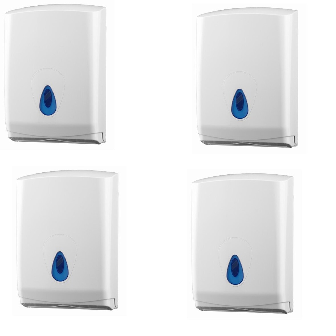 4 PlastiQline Papierhandtuchspender MIDI - Kunststoff - weiß - Handtuchspender